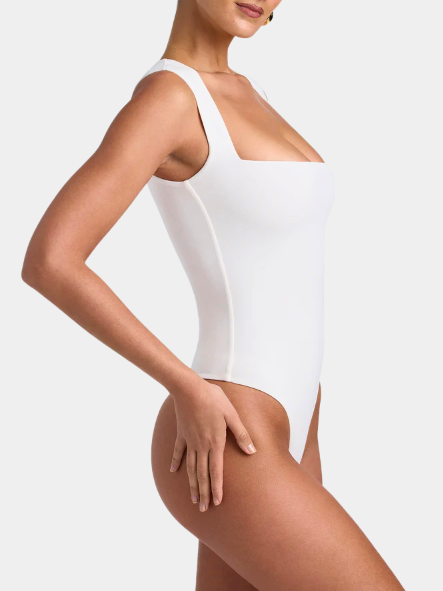 Bodysuit de escultura de cuello cuadrado