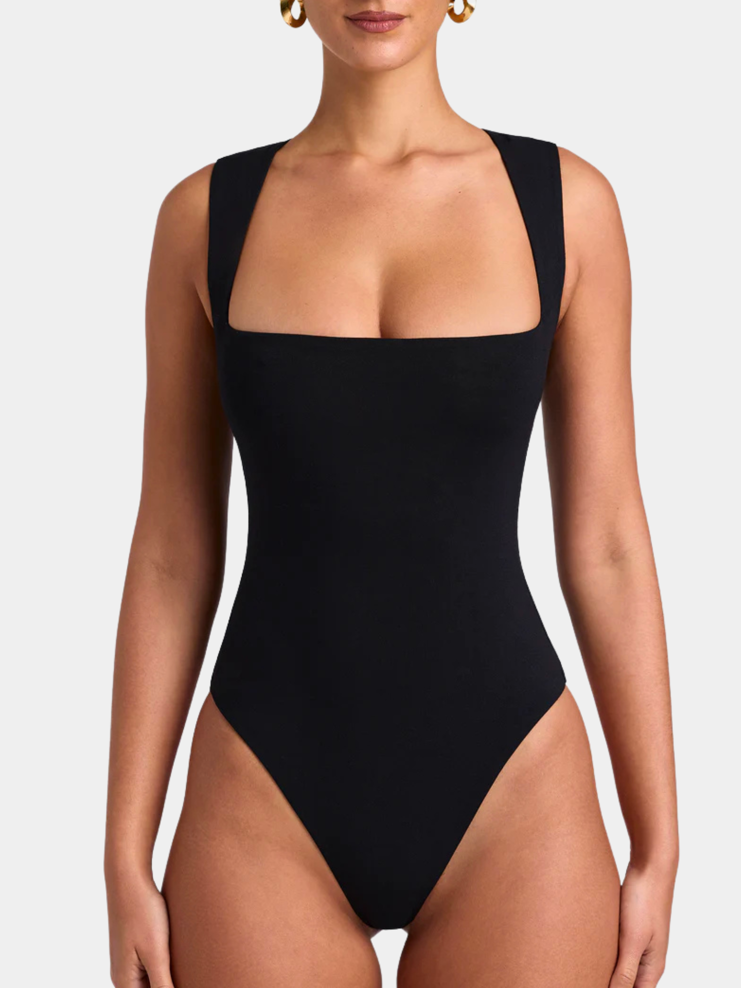 Bodysuit de escultura de cuello cuadrado